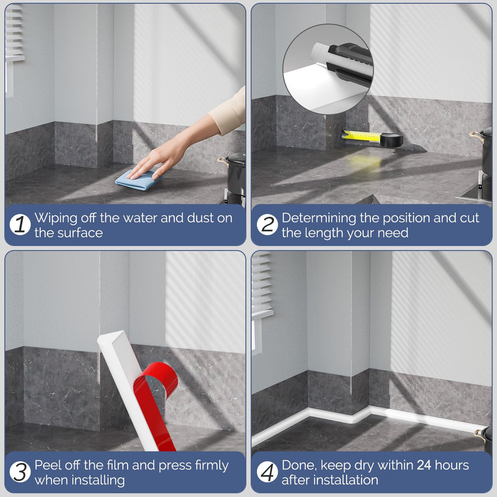 Quarter Round Molding Peel and Stick Baseboard Trim A95938