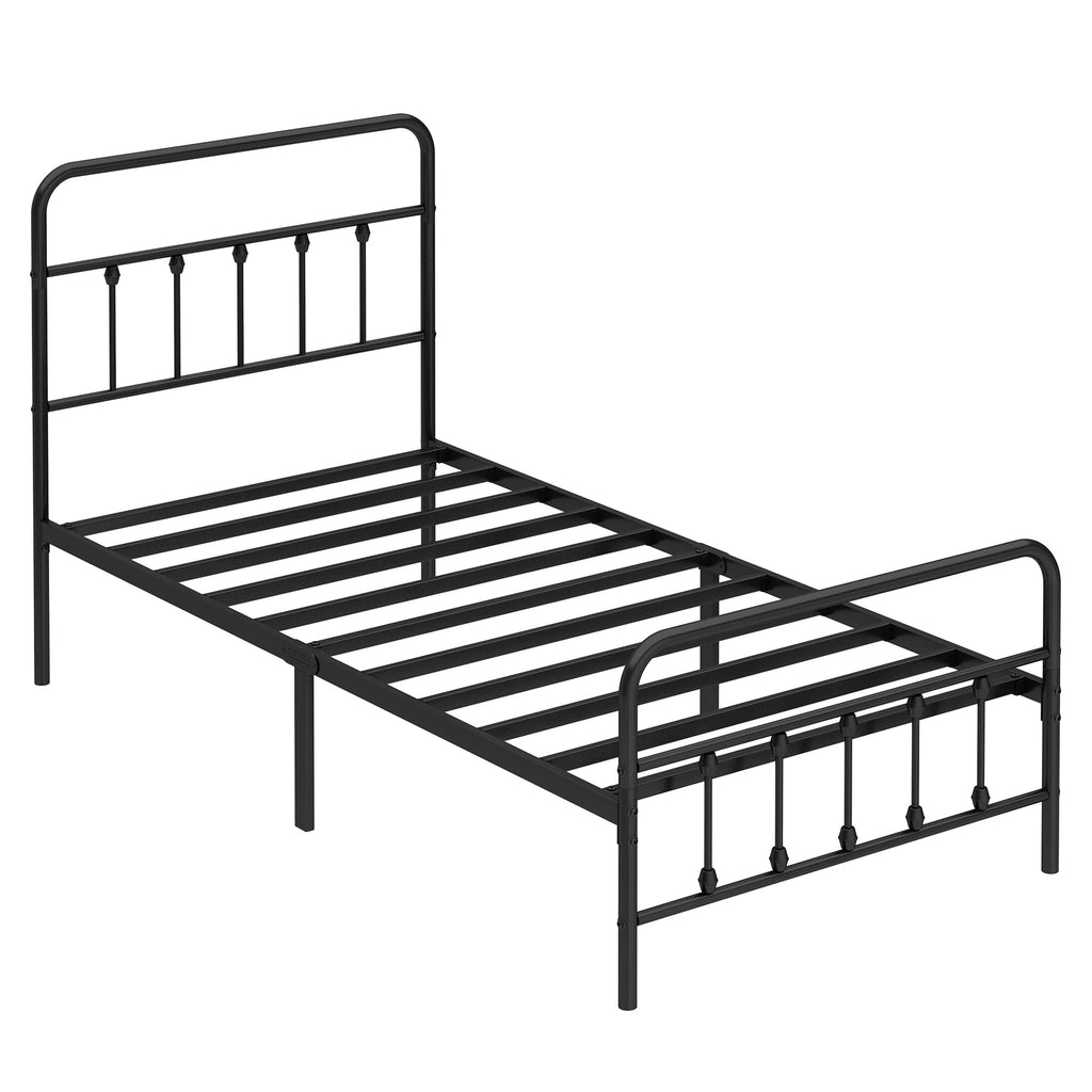Twin Size Metal Bed Frame with Headboard and Footboard Q9719