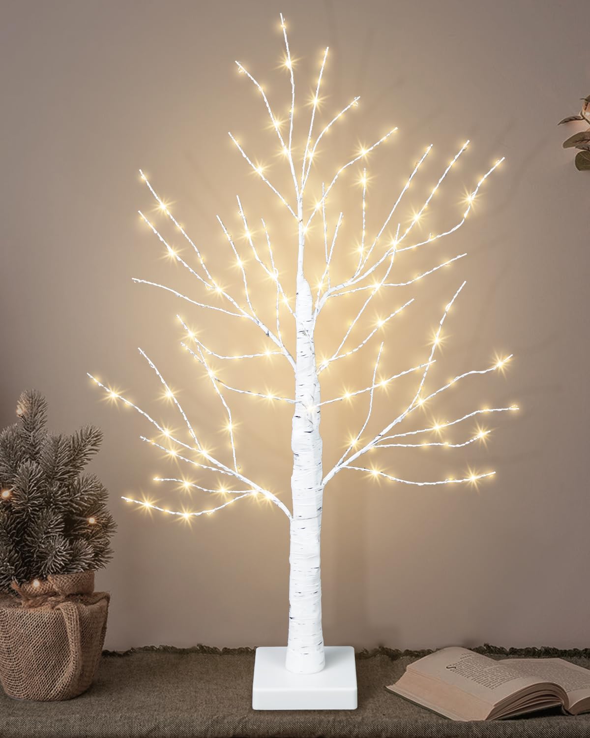 24 Inch Artificial Lighted Birch Tree with 144 LED Lights Z988744