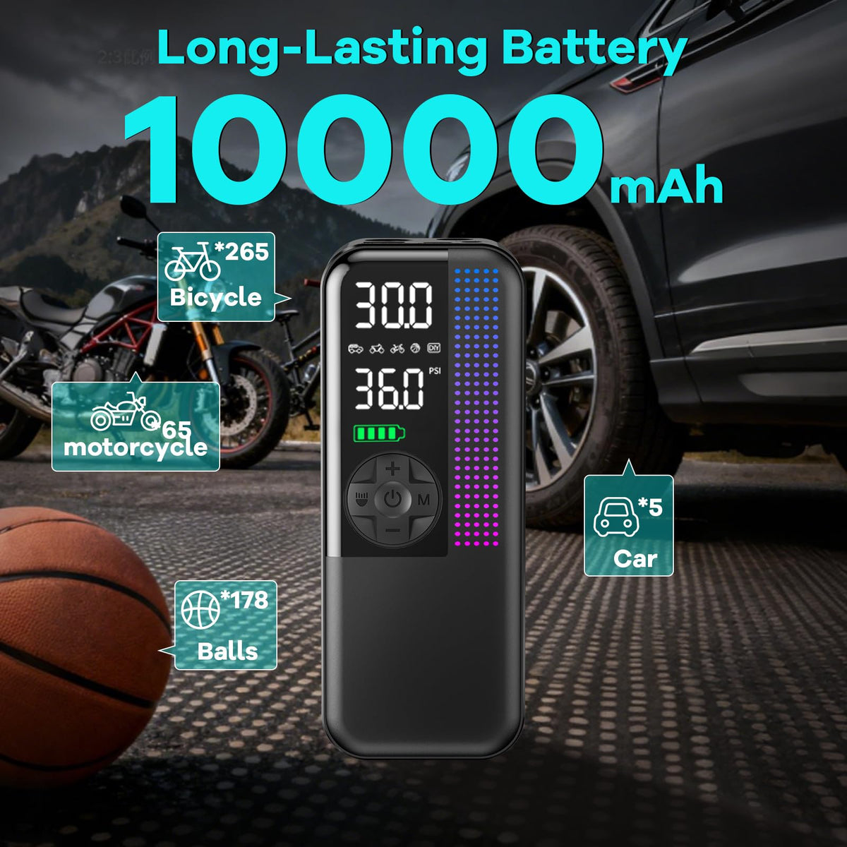 150PSI Portable Cordless Tire Inflator Air Compressor L616195