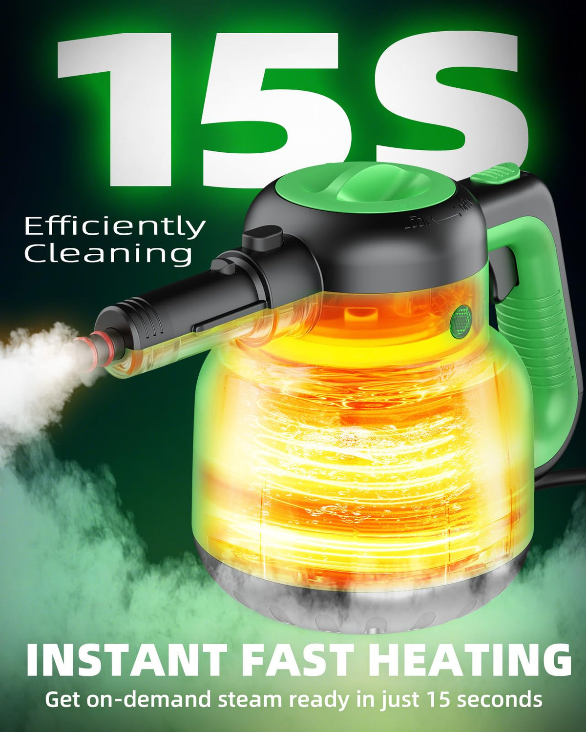 1400W 12-in-1 Steam Mop with Detachable Handheld Steam Cleaner I6602