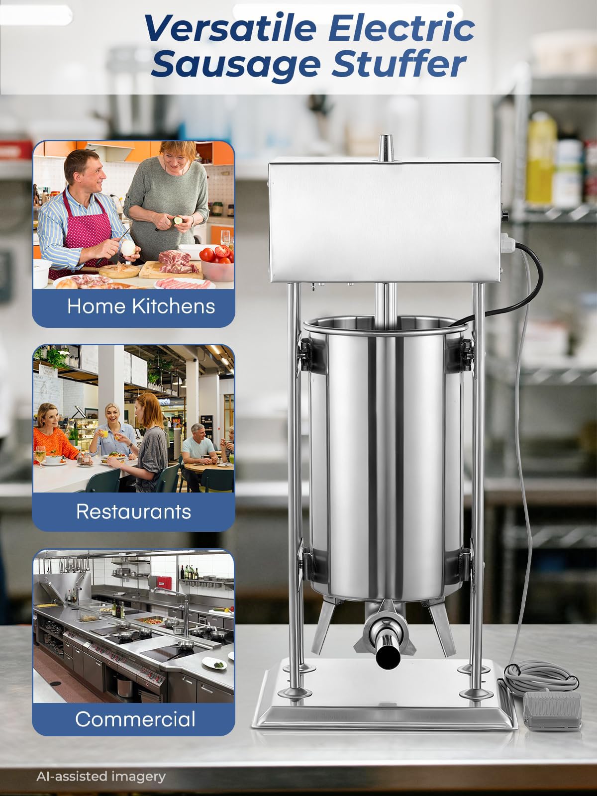 33LBS Stainless Steel Sausage Stuffer W5487