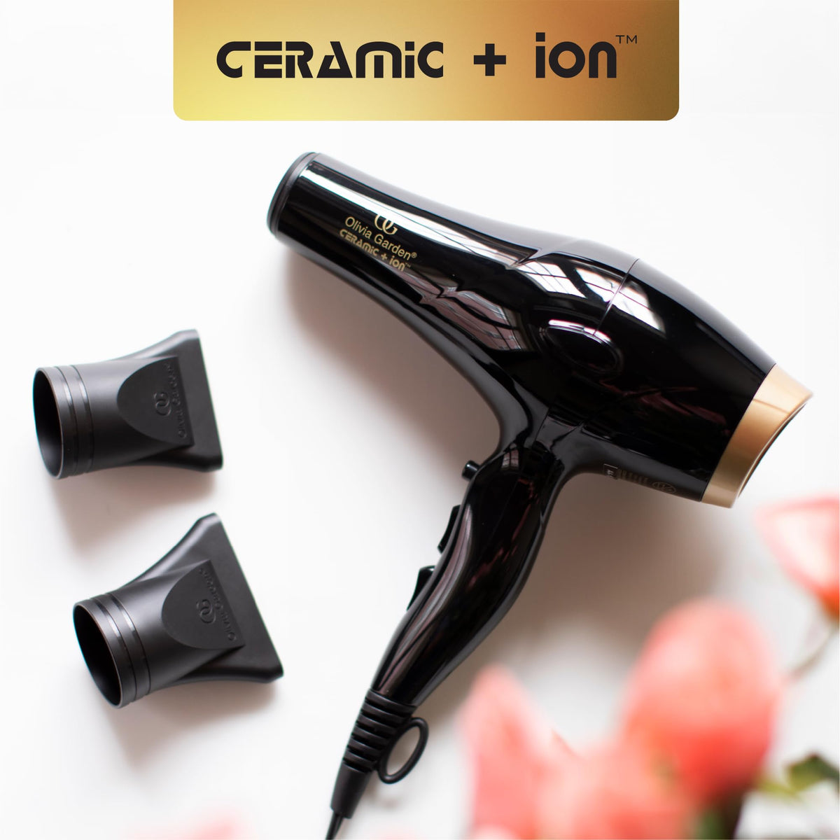 1875W Ceramic Ion Hair Dryer with 2 Nozzles U945