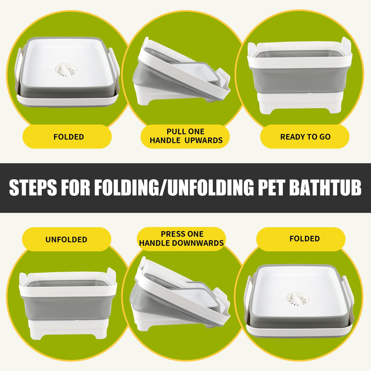 9L Collapsible Small Puppy Kitten Bath Tub H508