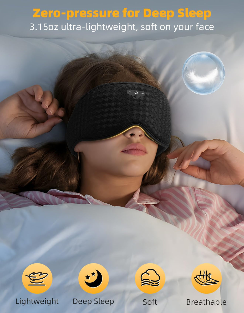 Blackout Sleep Mask with Bluetooth Headphones D5860