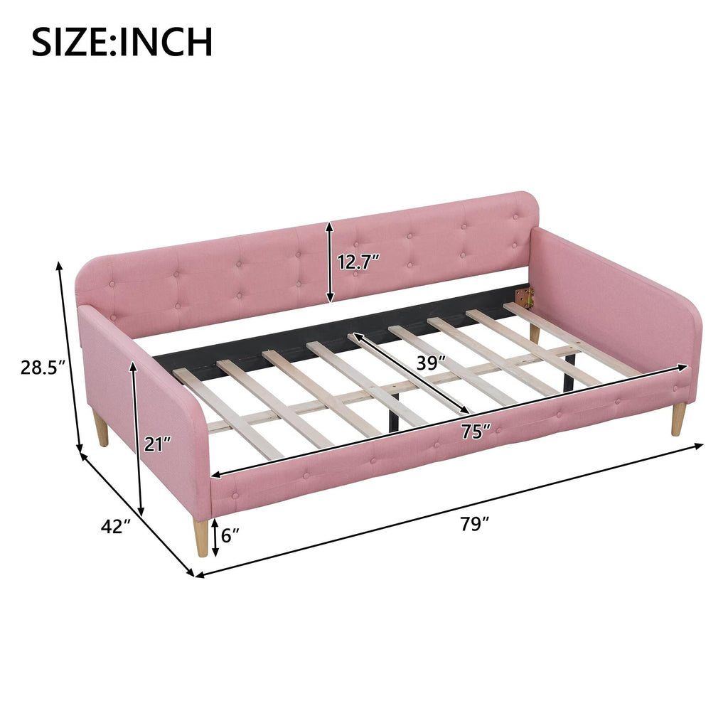 Pink Twin Size Upholstered Daybed C589952