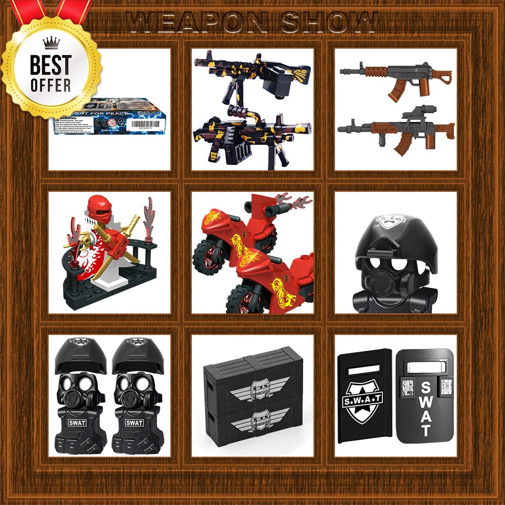 Military Weapon Set with Helmet Body Armor Cloak and Motorcycles Y9718