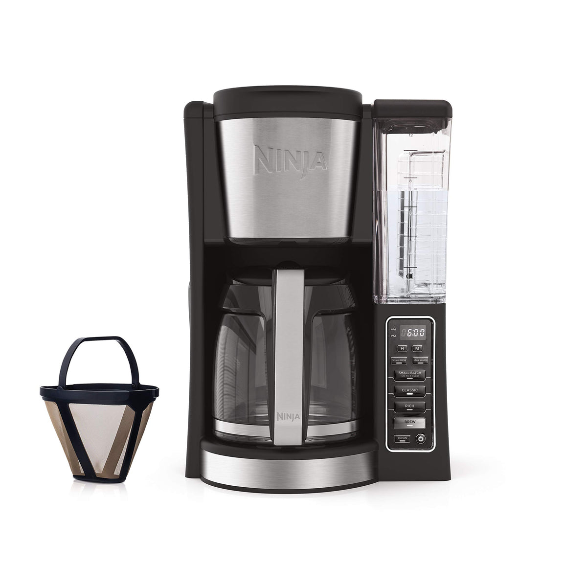 12-Cup Programmable Coffee Maker with 60 oz. Water Reservoir, Black/Stainless Steel V835987