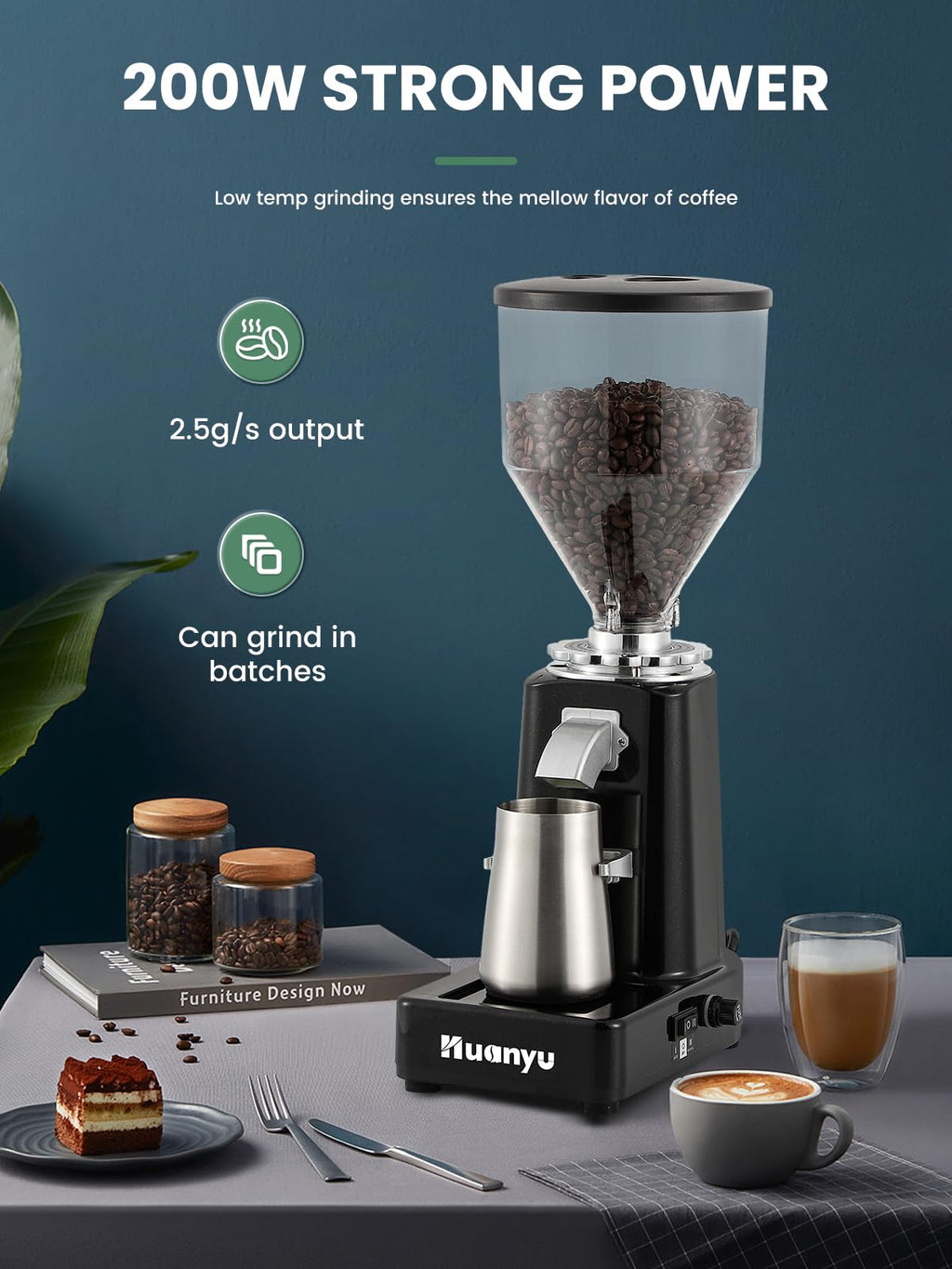 60mm Flat Burr Coffee Grinder Y41073
