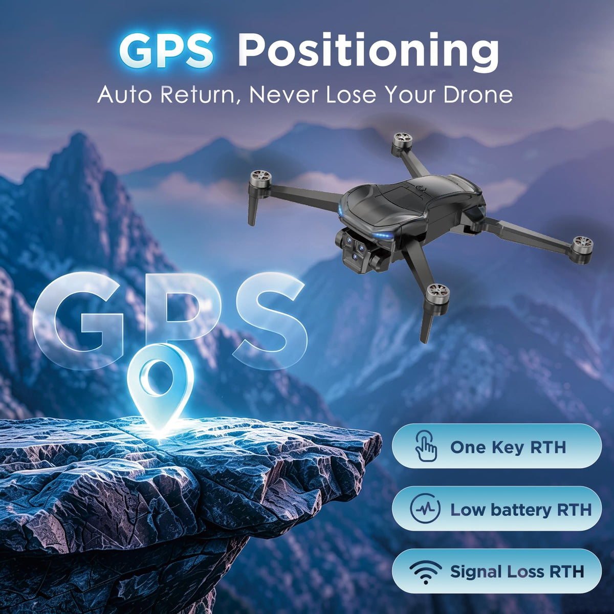 4K Camera GPS Foldable Drone with 4.5” HD Screen Controller F801