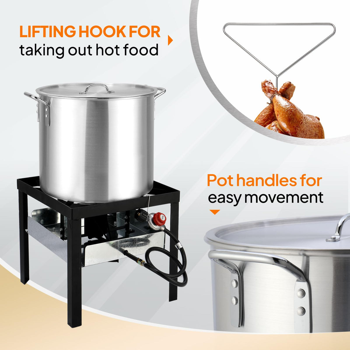 60QT Aluminum Turkey Fryer with Propane Burner B638