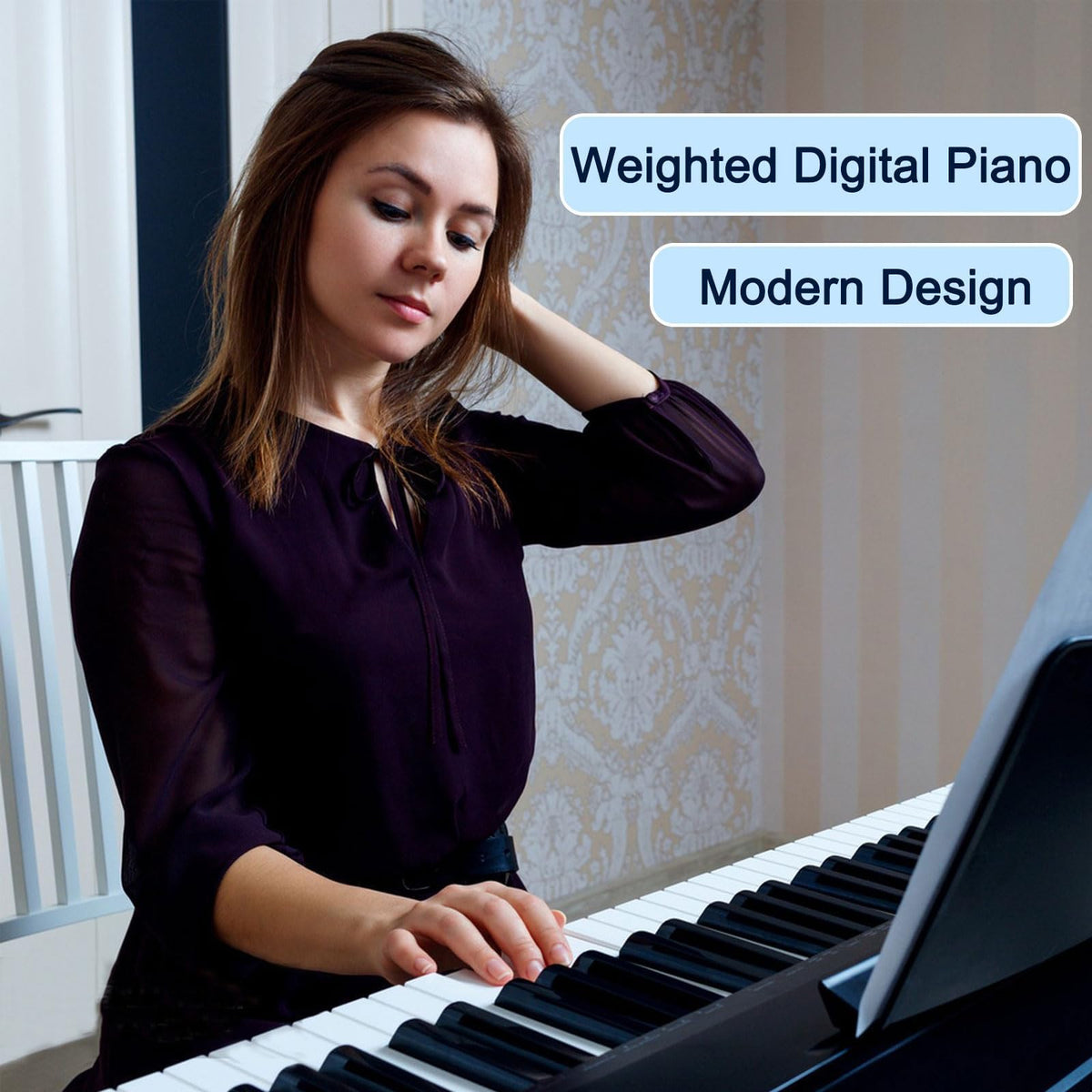 88 Keys Electric Digital Piano with Semi Weighted Key A5295