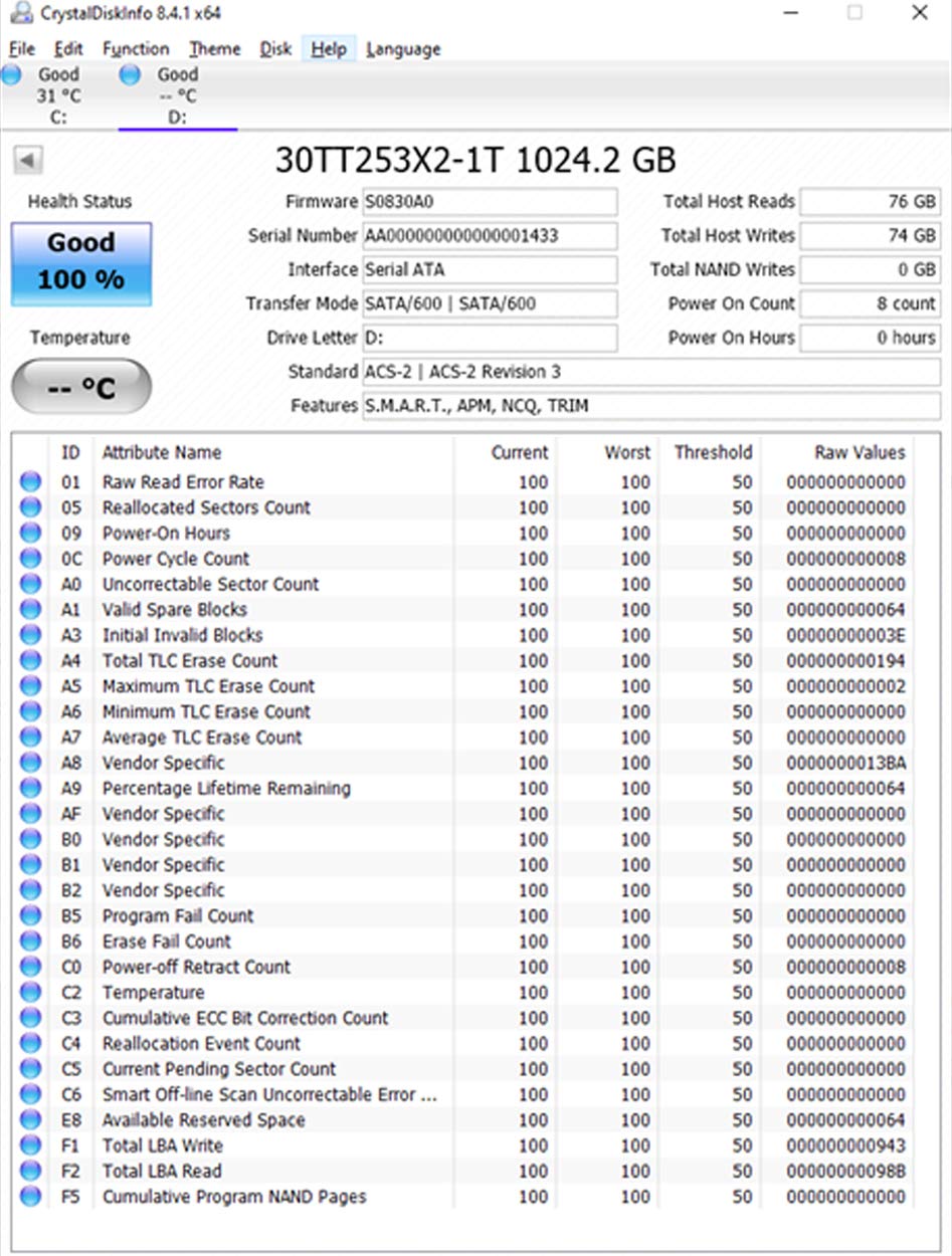 1TB 2.5 Inch SATA III Internal SSD Q54347