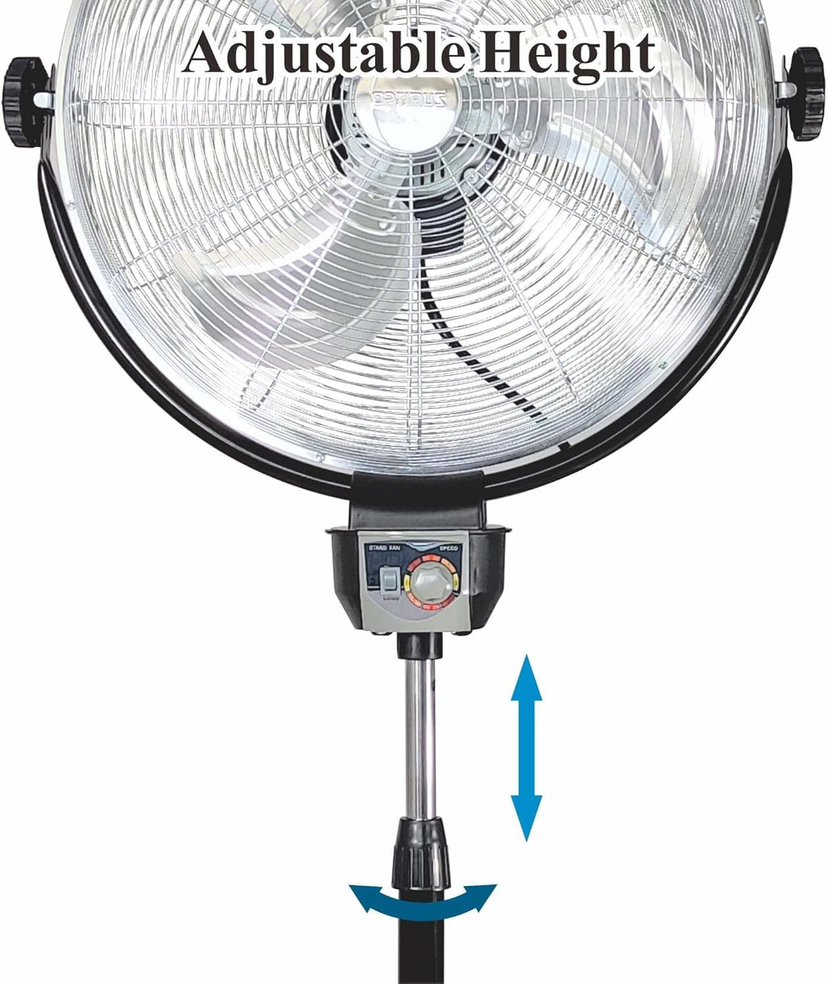 20" 3-Speed Metal Oscillating Stand Fan with Chrome Grill T398