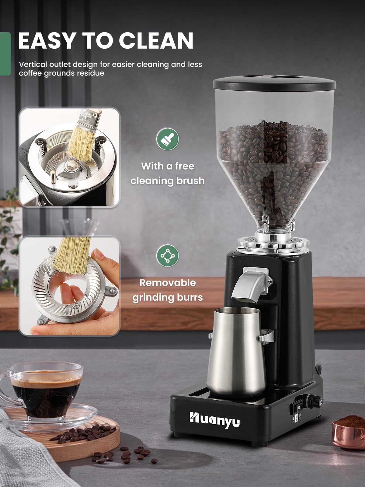 60mm Flat Burr Coffee Grinder Y41073
