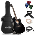 Black Cutaway Thinline Acoustic-Electric Guitar X669
