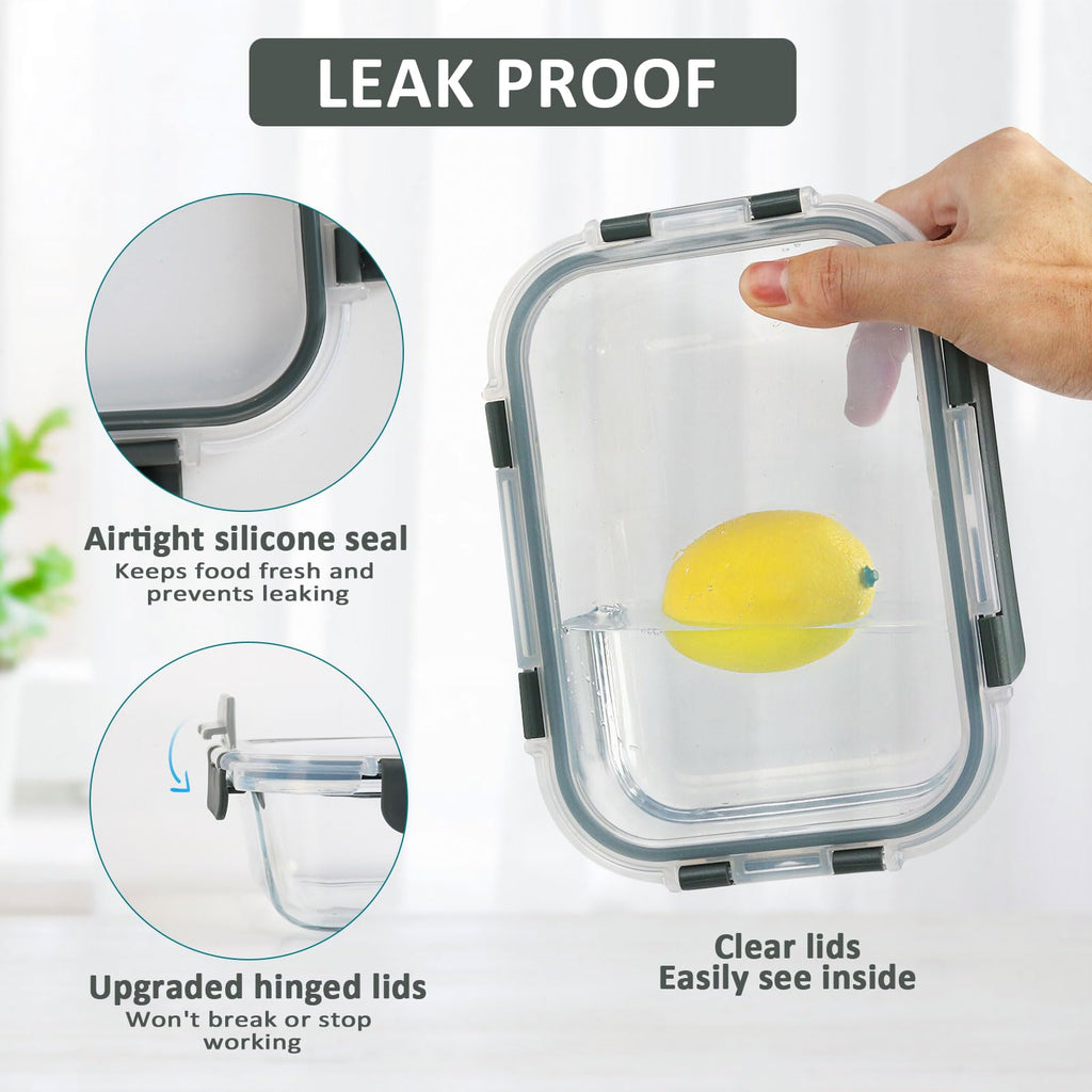 30 oz Glass Food Storage Containers with Lids S895