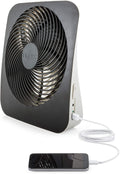 10 in Portable Desk Fan 2-Speed with USB Port V311256