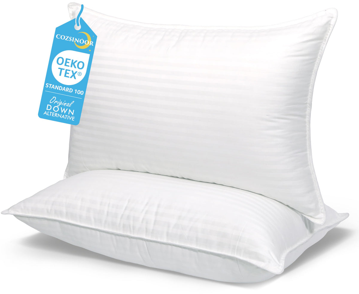 Queen Size Microfiber Bed Pillows Set of 2 X341453