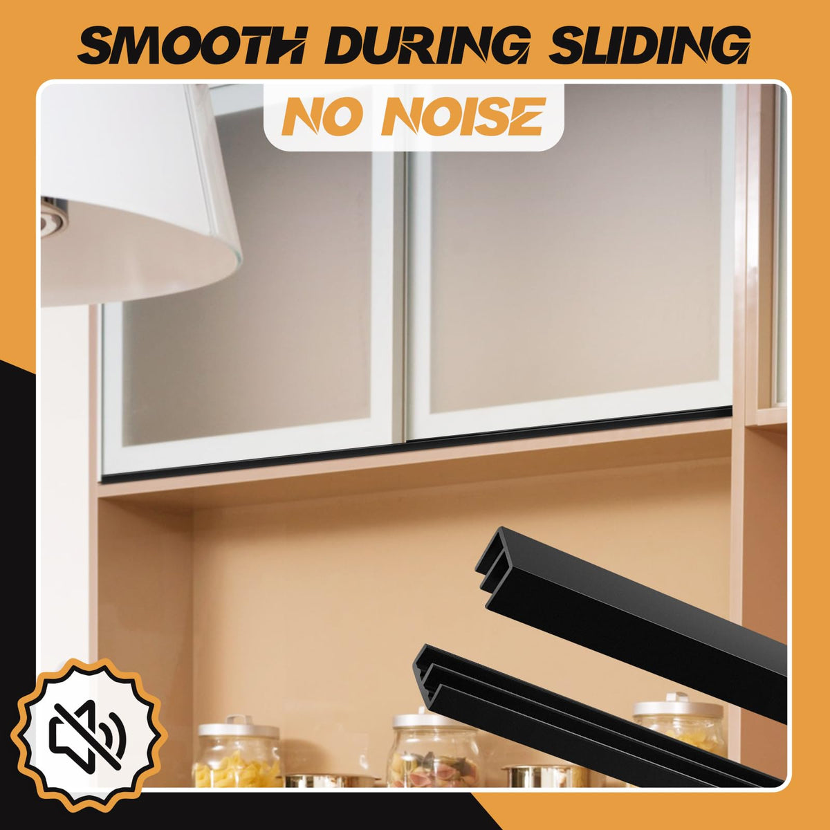 2 Sets Plastic Sliding Door Track Set B99866