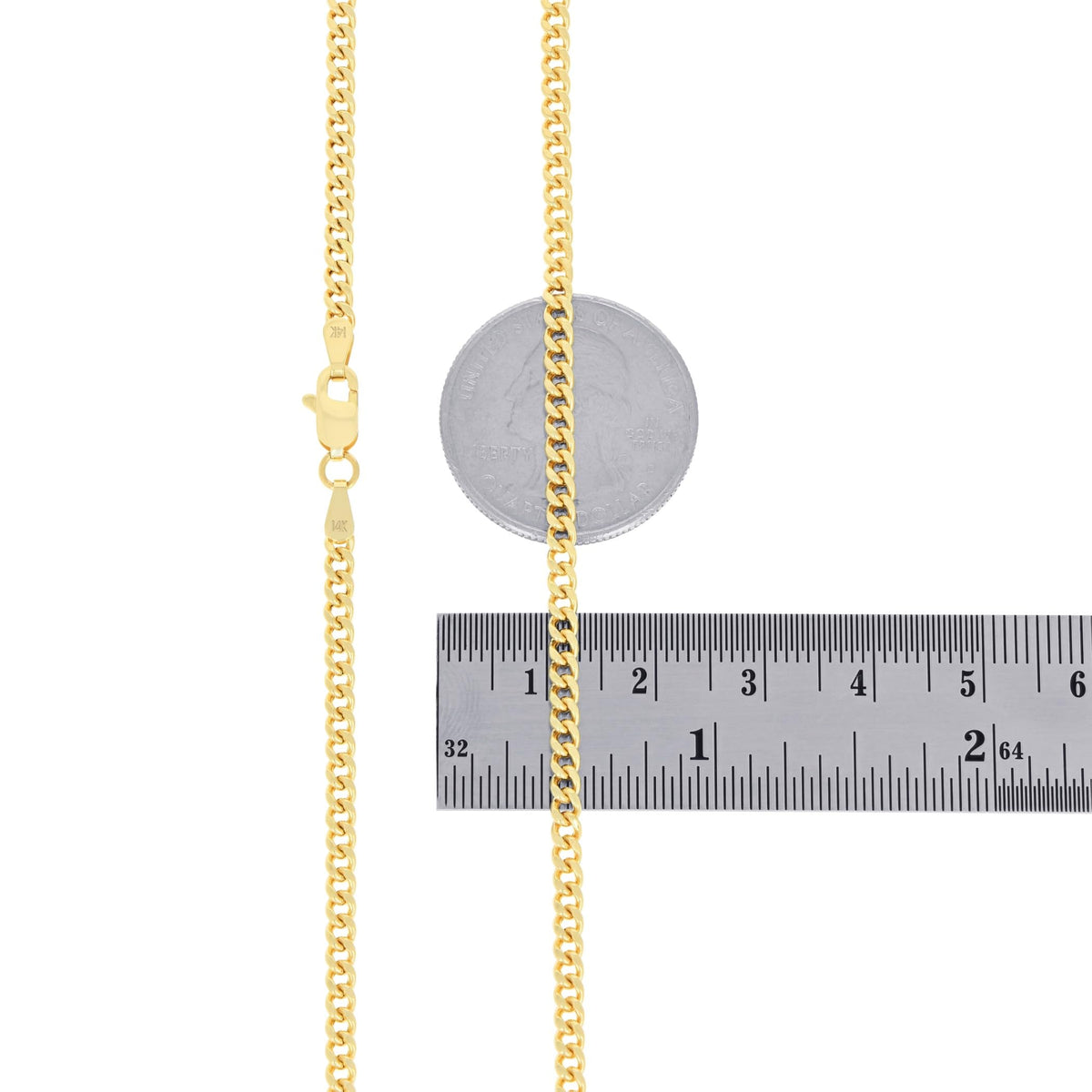 14k Yellow Gold Cuban Chain Necklace G527508