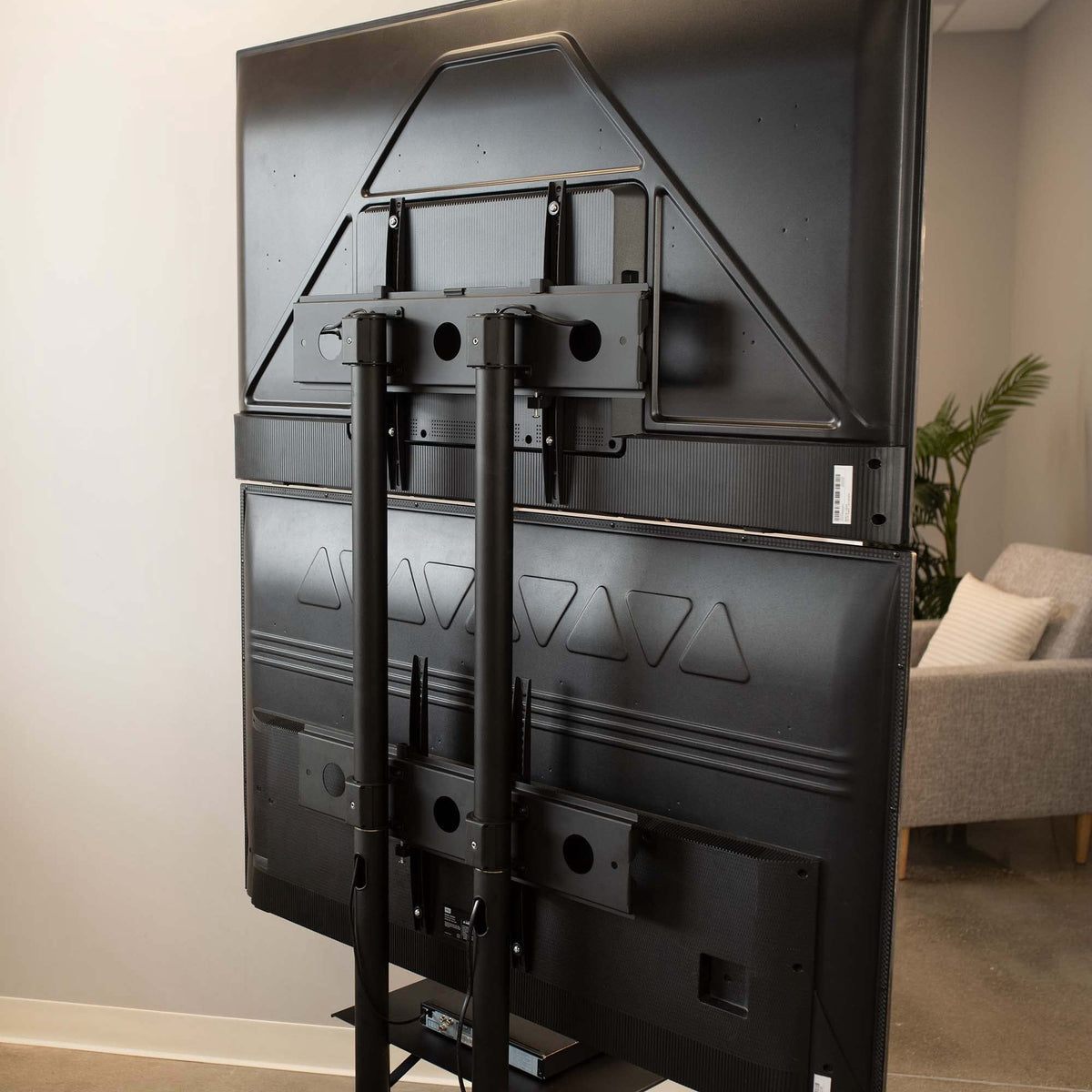 Mobile TV Cart for 32 to 65 inch Dual Screens, Rolling Stand with Locking Wheels, Black B515