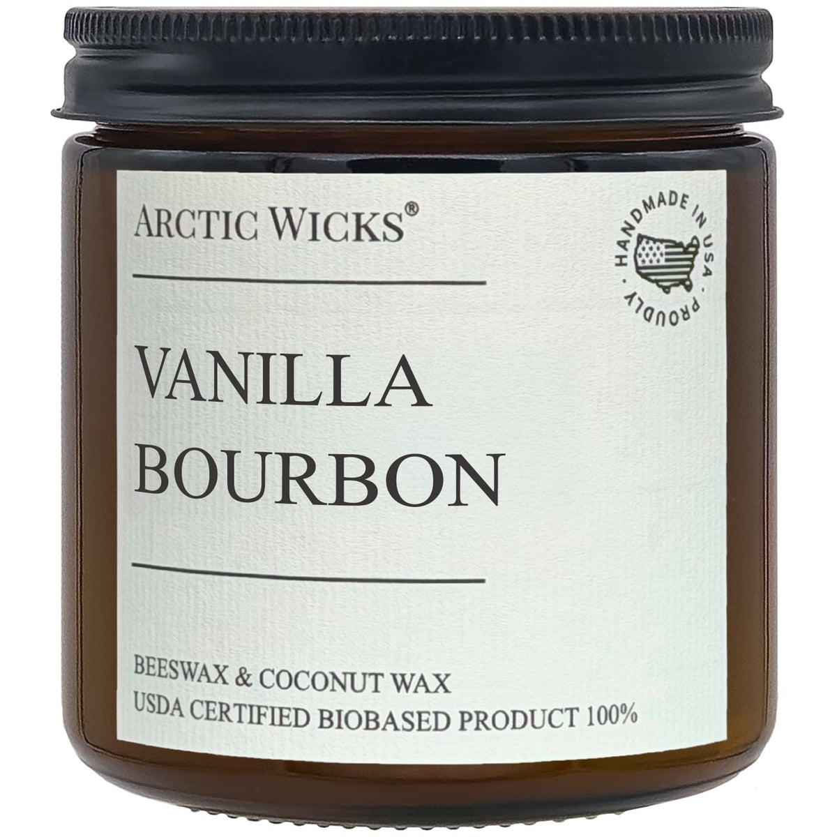 Vanilla Bourbon 16oz Double Wick Coconut Beeswax Candle B8883