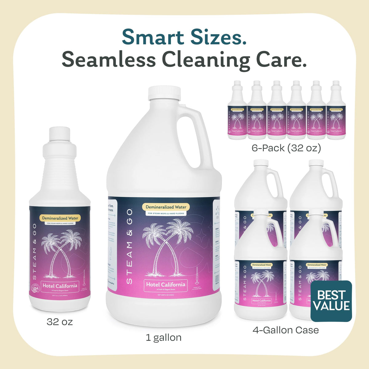 Demineralized Water for Steam Mop, 32 Ounces B79701