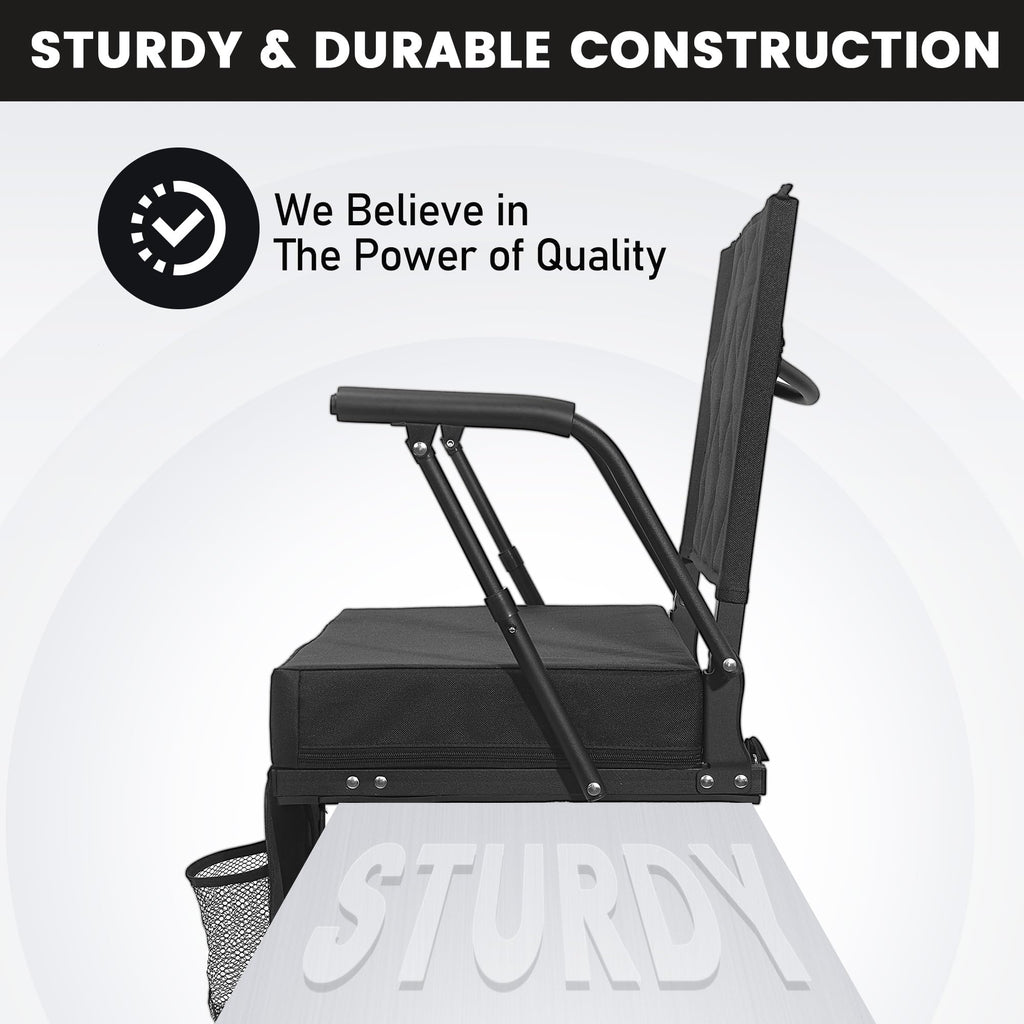 Portable Folding Stadium Seat with Back Support Y385955
