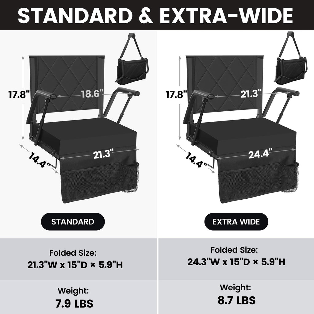 Portable Folding Stadium Seat with Back Support Y385955