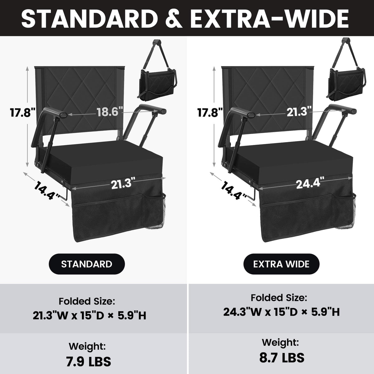Portable Folding Stadium Seat with Back Support Y385955