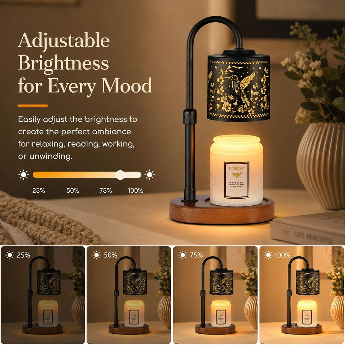 Dimmable Candle Warmer Lamp with Timer F179290