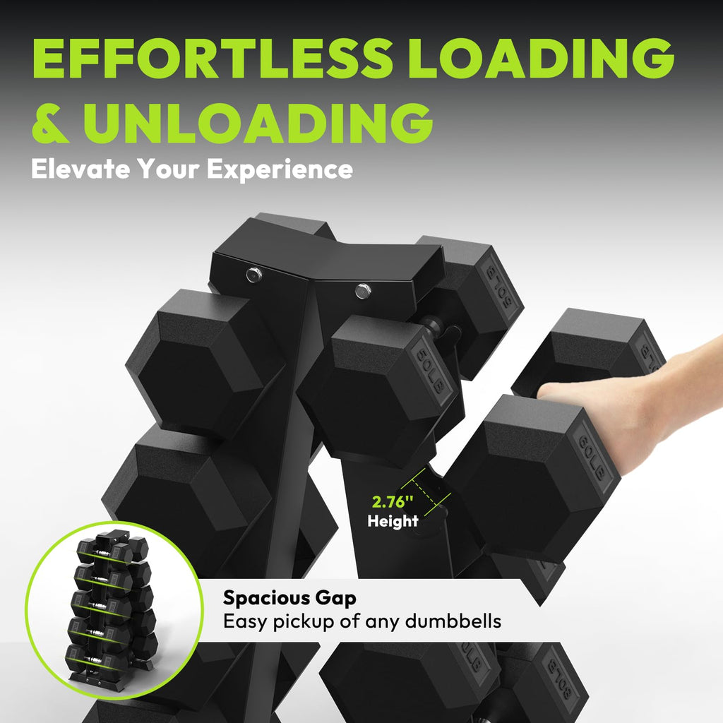 Hex Dumbbell Set with Vertical Storage Rack K7058
