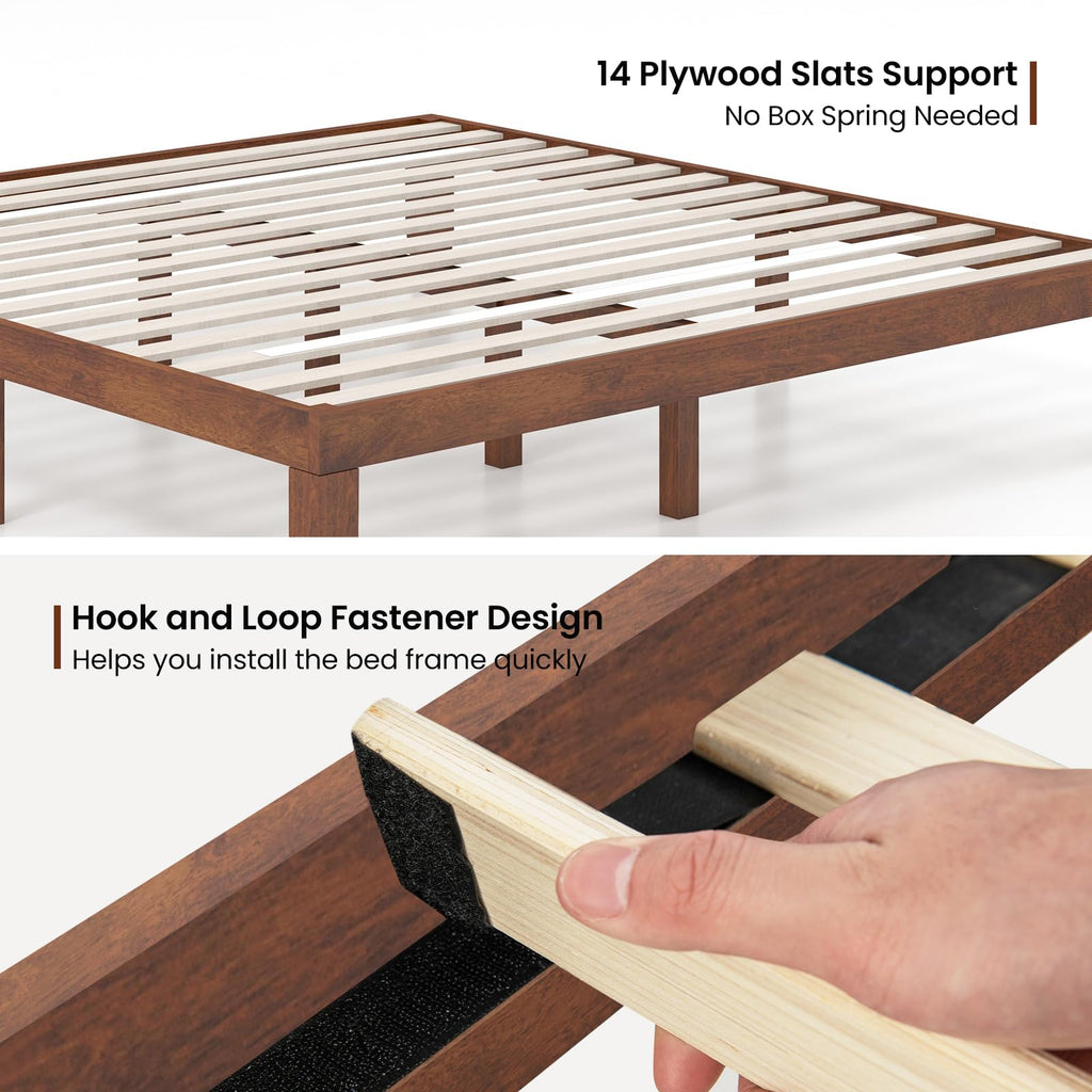 14 Inches Wood Platform Bed Frame King Size L632