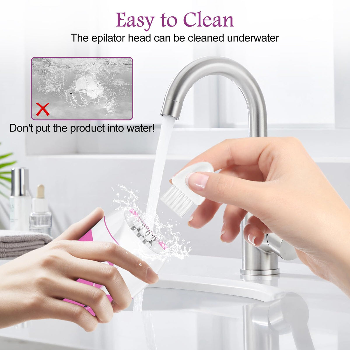 Rechargeable Cordless Electric Epilator with 2 Speed & LED Light Y127039