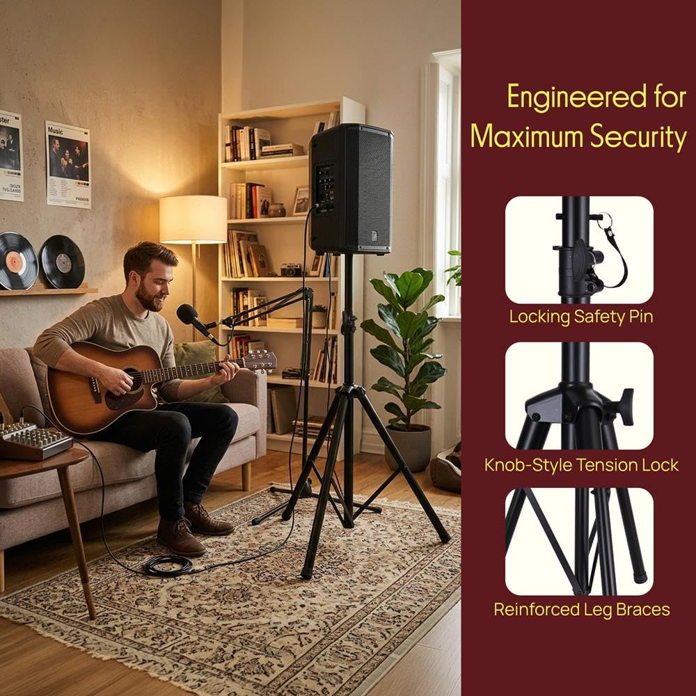 Universal Speaker Stand 2-Pack Height Adjustable Tripod Mount Z665