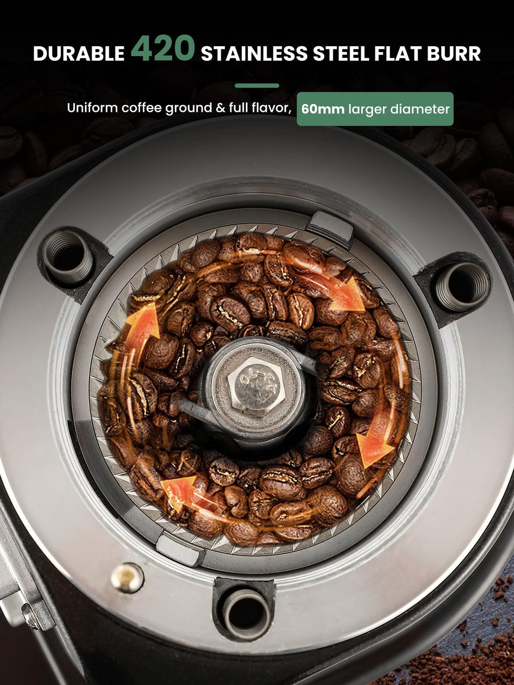 60mm Flat Burr Coffee Grinder Y41073