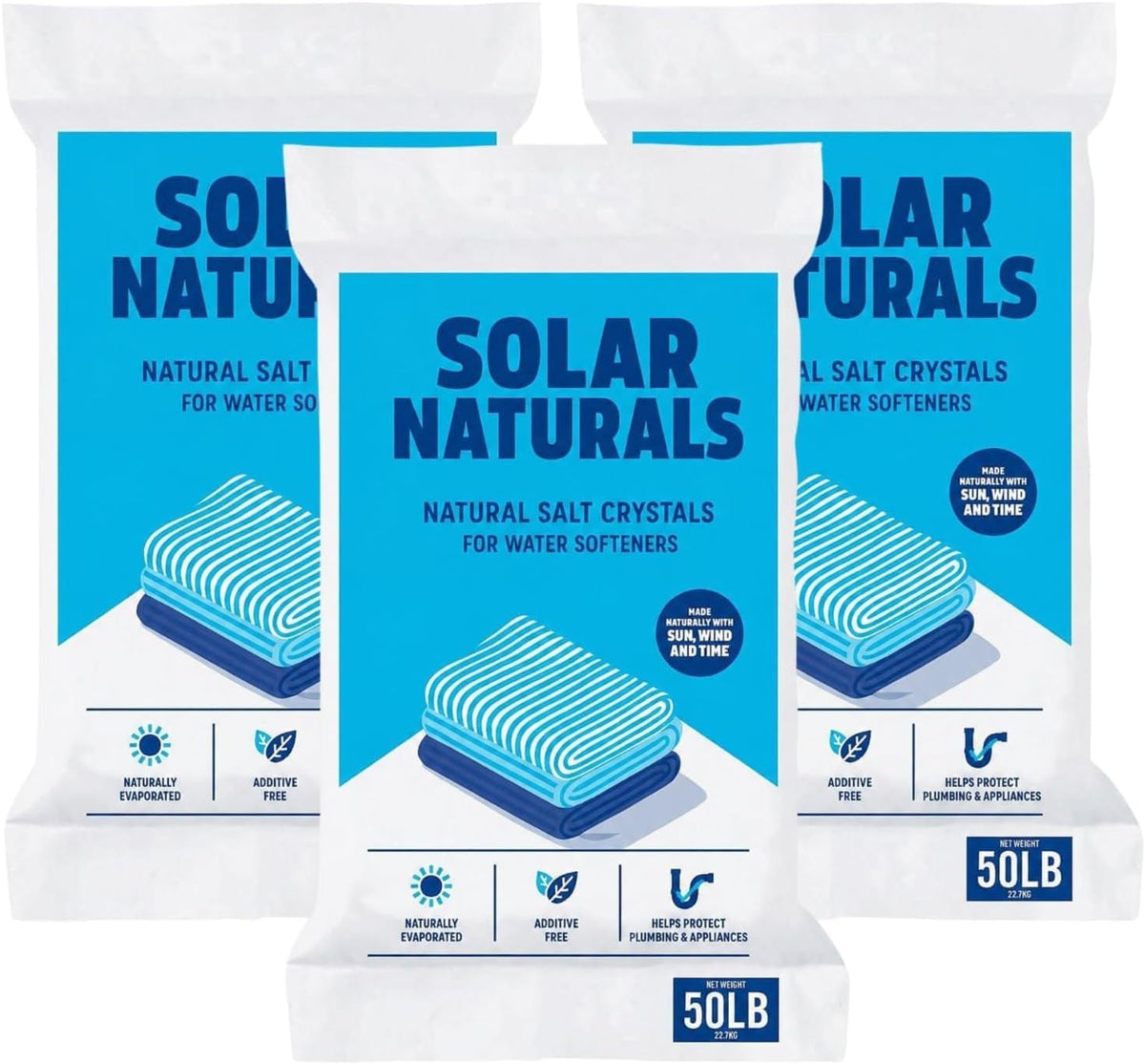 Natural Salt Crystals for Water Softeners, 50lb I1455