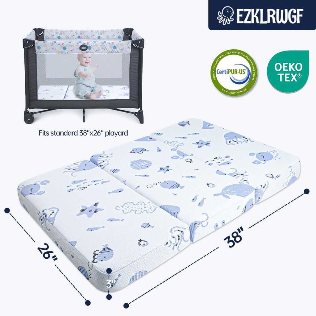 Dual-Sided Memory Foam Trifold Pack and Play Mattress W41701
