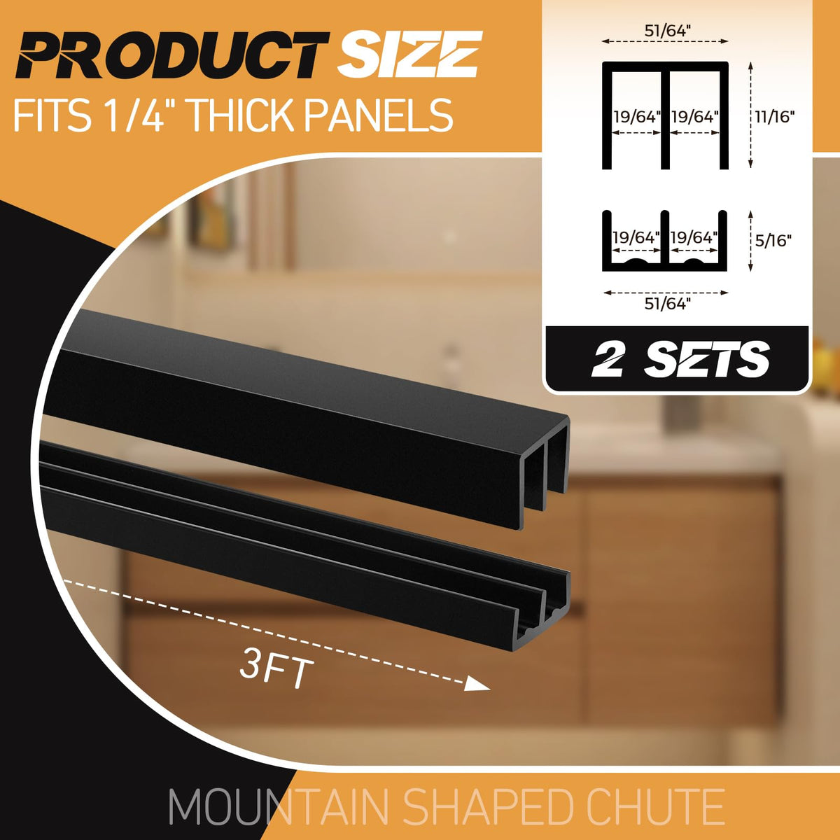 2 Sets Plastic Sliding Door Track Set B99866