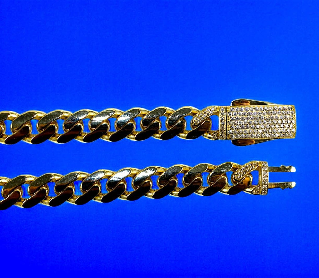 14K Yellow Gold Cuban Link Chain Necklace O6096