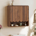 Walnut Fluted Bathroom Wall Cabinet N703