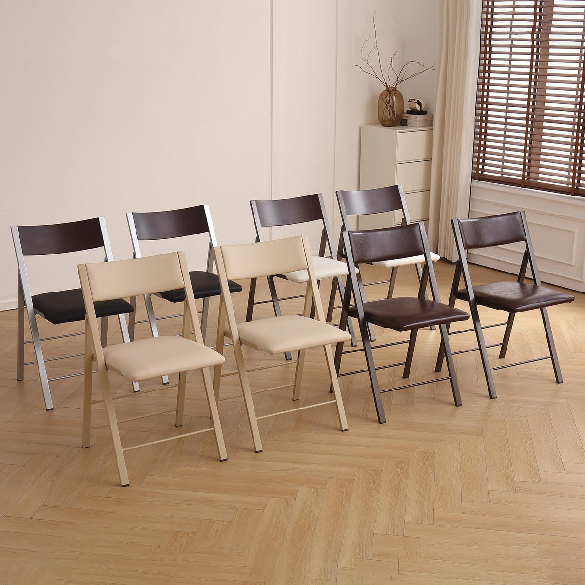 White 2 Pack Steel Frame Folding Chairs E66955