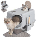 XL Stainless Steel Enclosed Cat Litter Box with Lid O623602