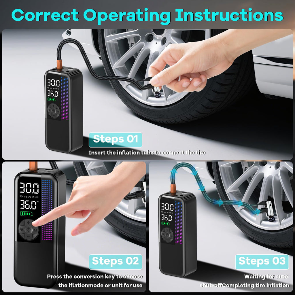 150PSI Portable Cordless Tire Inflator Air Compressor L616195