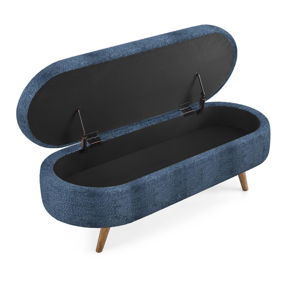 Oval Storage Bench with Rubber Wood Legs Z878573