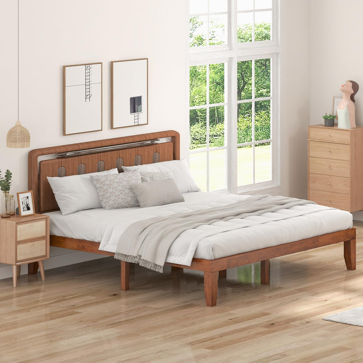 14 Inches Wood Platform Bed Frame King Size L632