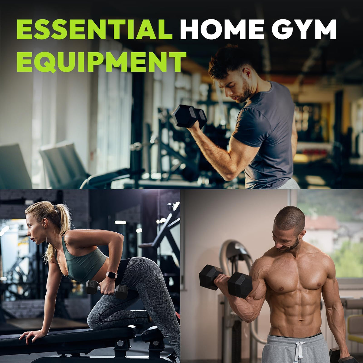 Hex Dumbbell Set with Vertical Storage Rack K7058