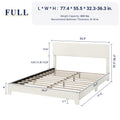 Queen Size Upholstered Bed Frame with Adjustable Headboard O251198