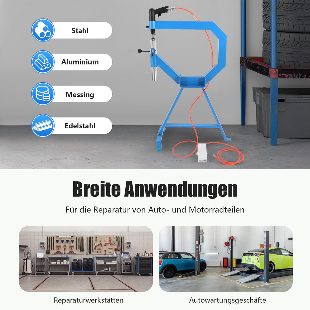 Pneumatic Planishing Hammer with 3 Anvils and Foot Pedal E69048